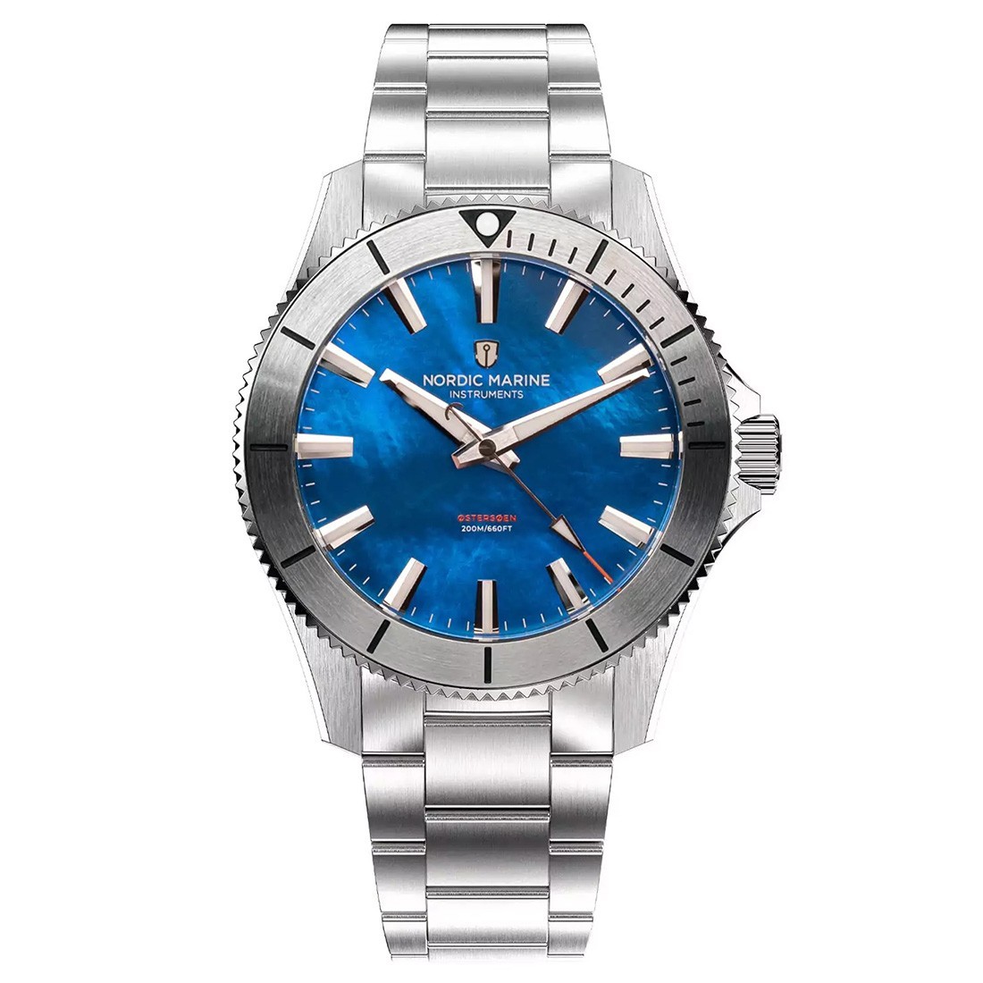 NORDIC MARINE Østersøen Automatic Mother of Pearl Steel Blue Sapphire Men’s Watch
