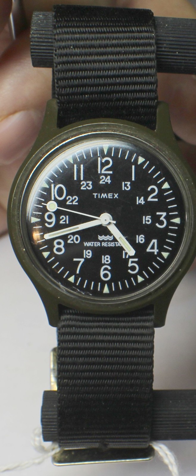 Vintage Timex MacGyver Camper Military Field Watch Men 36mm Green Manual Wind