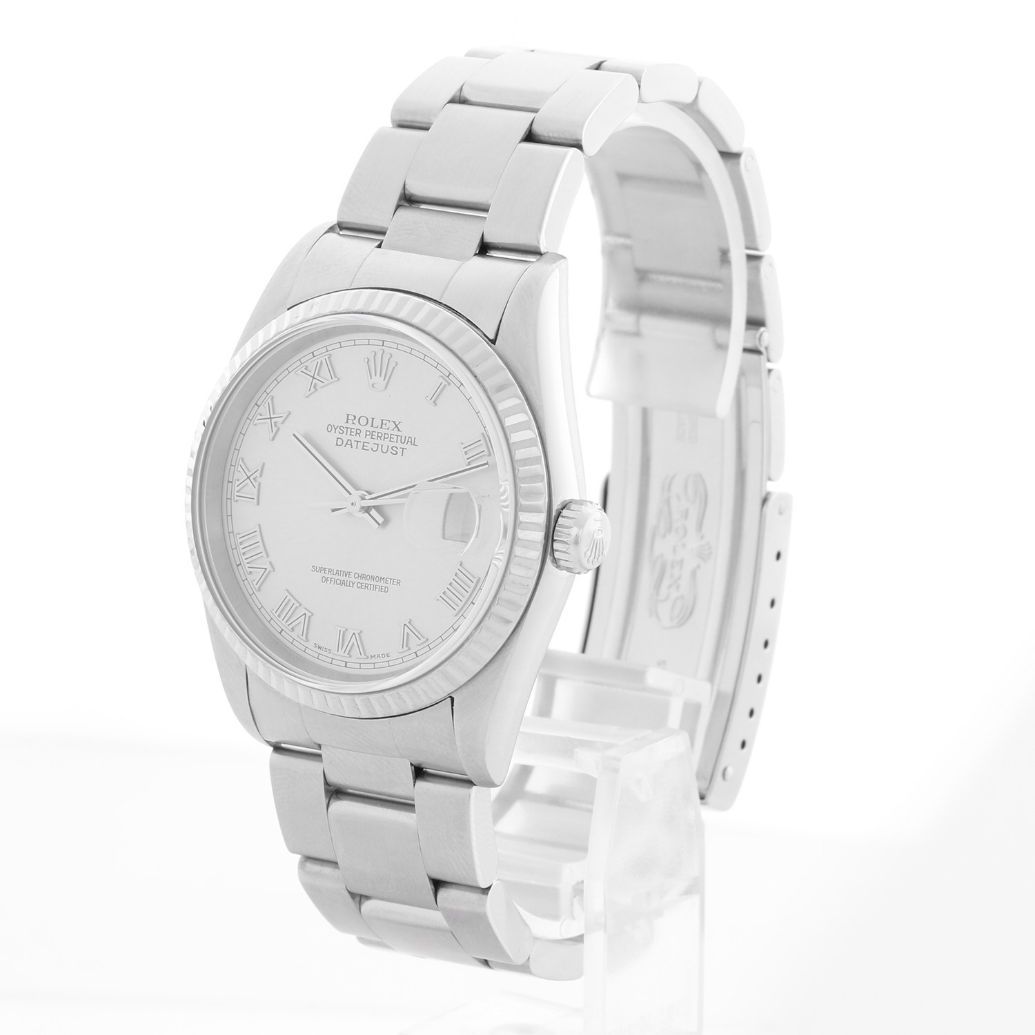 Rolex Datejust 16234 Silver Dial Men’s Stainless Steel Watch W/Rolex Travel Box