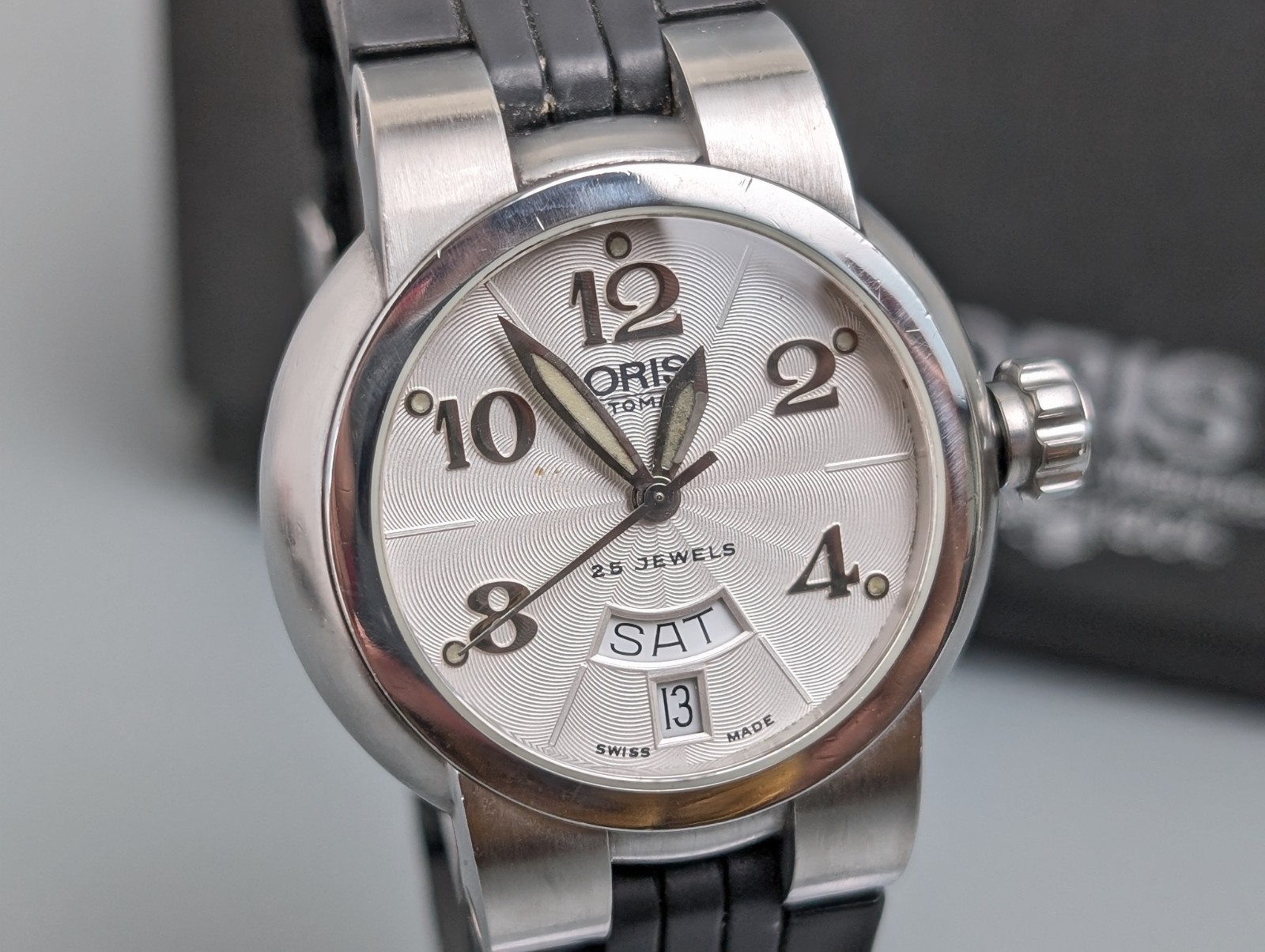 Oris Big Crown TT1 Day Date 7522 Automatic Silver Dial Men’s Watch Boxed