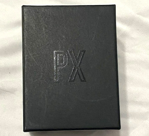 PX Watch Mens Black Band Tyler Leather Large White Face Accessories Reg $100