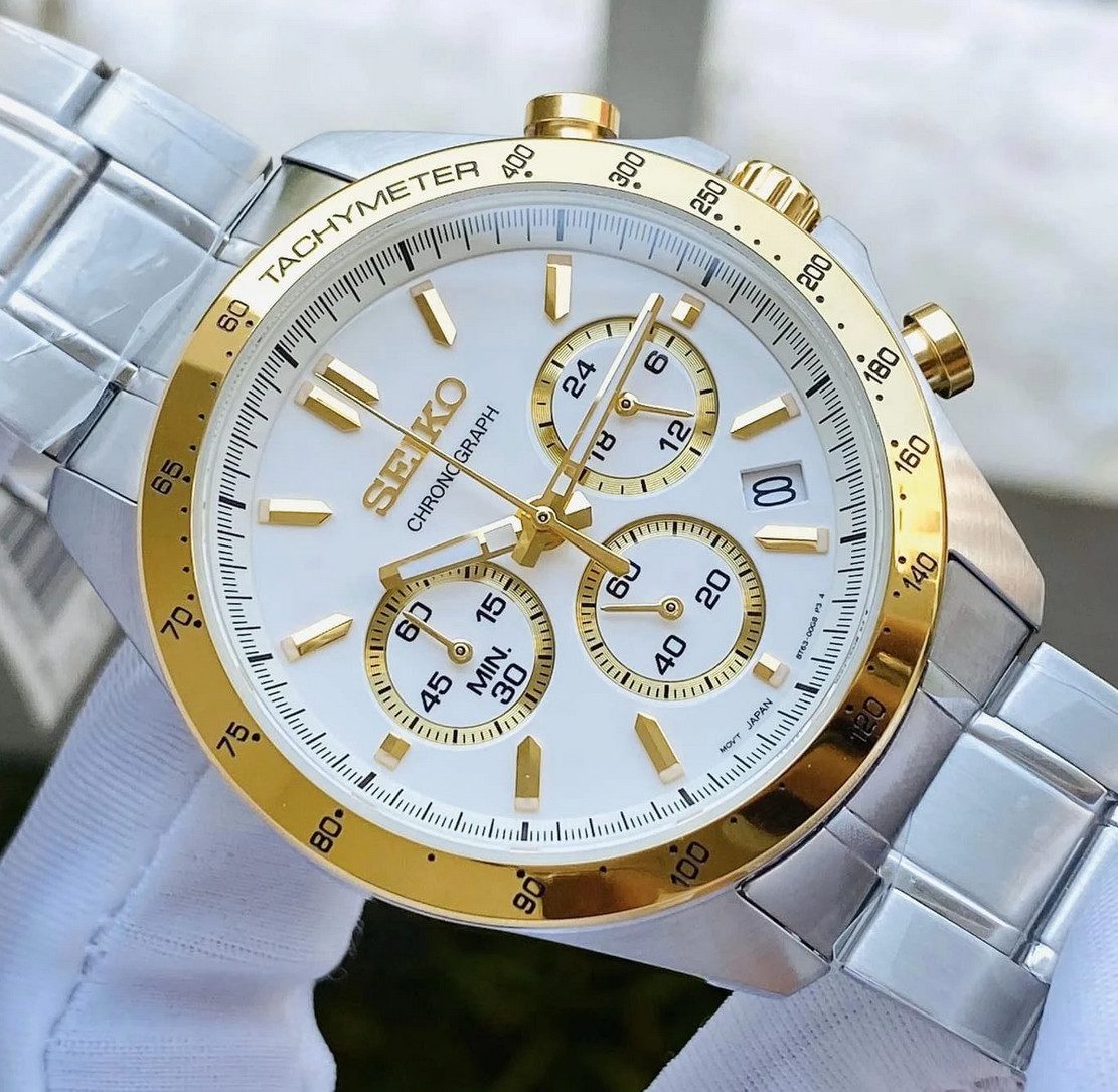 Seiko Spirit Chronograph White Dial SBTR024 Stainless Steel Men’s Watch