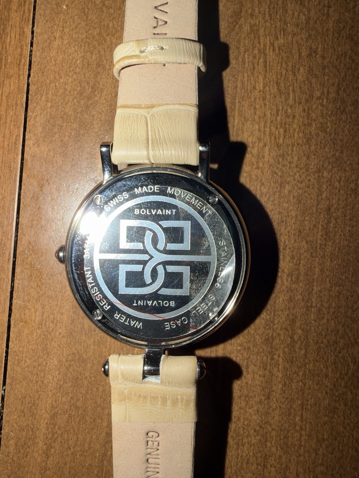 Bolvaint Women’s Dress Quartz Watch Mother of Pearl Dial Beige Leather Strap