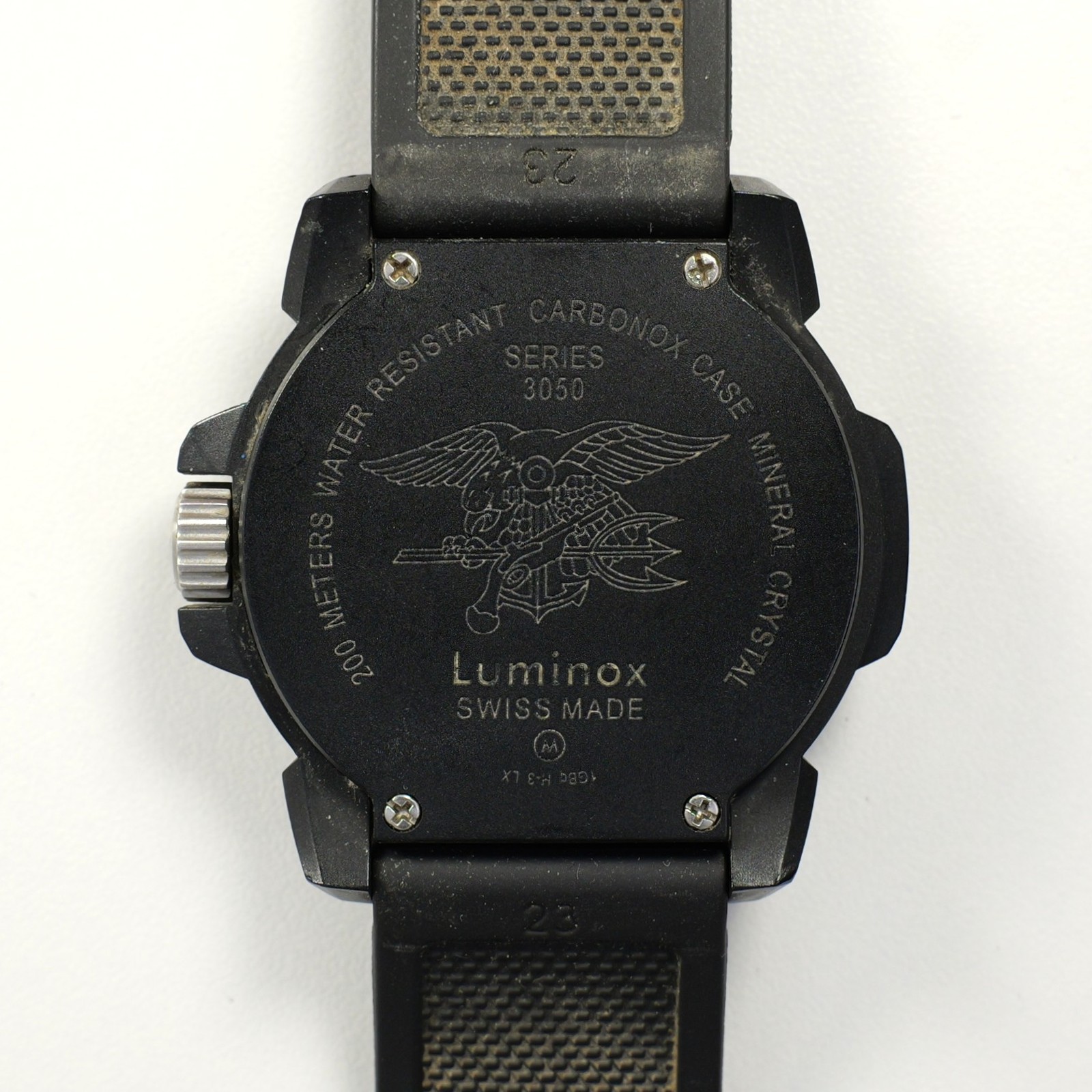 Luminox Navy Series 3050 Black Dial Preowned Watch w/ case & Strap