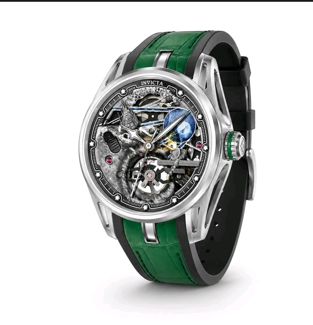 Invicta Celestial Naosia Automatic Watch w/ Skeleton Dial -44.5mm, Green (69528)