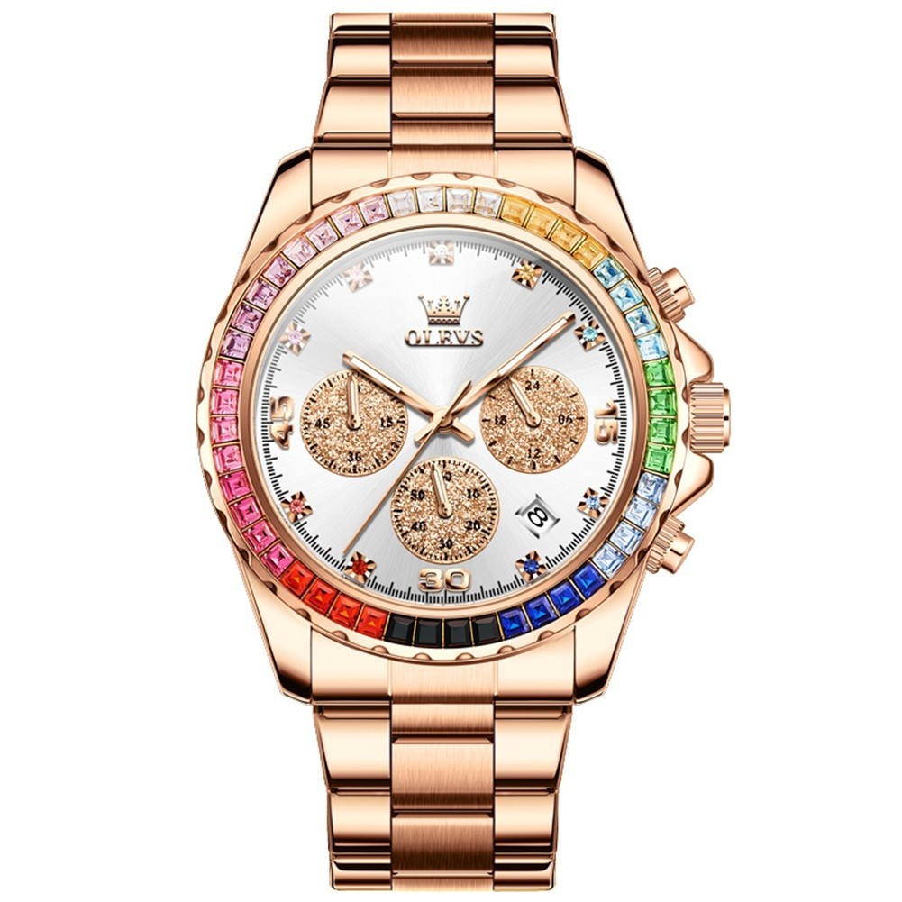 OLEVS 2939 Luminous Simple Casual Best Gift Japan Movement Gold Quartz Watch`