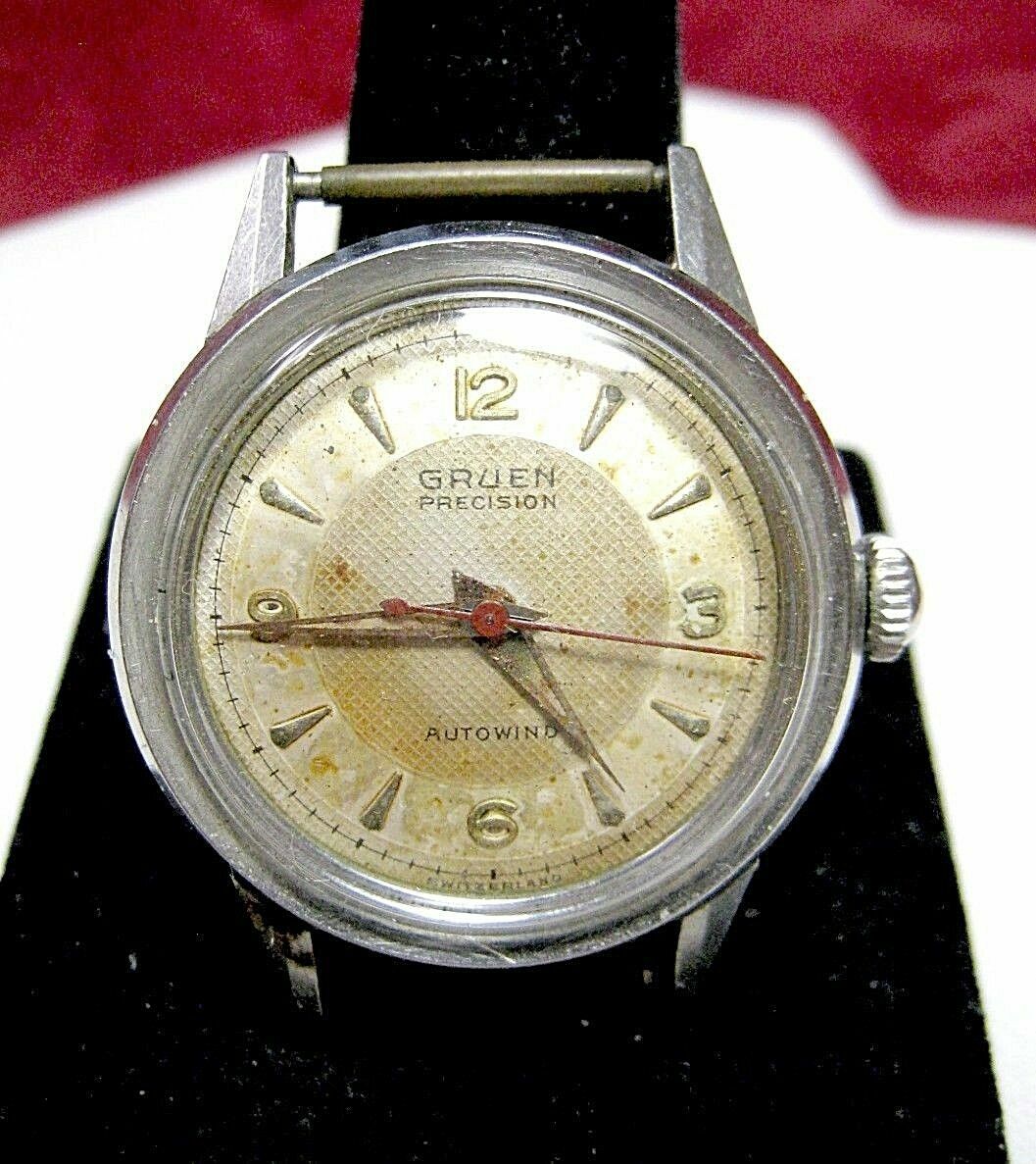 RARE GRUEN PRECISION AUTOWIND 25430F MEN’S WATCH NO BAND RUNS GREAT