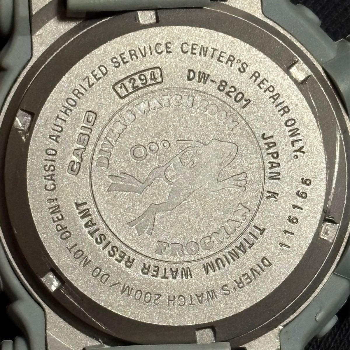 [EXC+5] Casio G-Shock Frogman DW-8201 Silver Frog Titanium Diver 200M w/Box