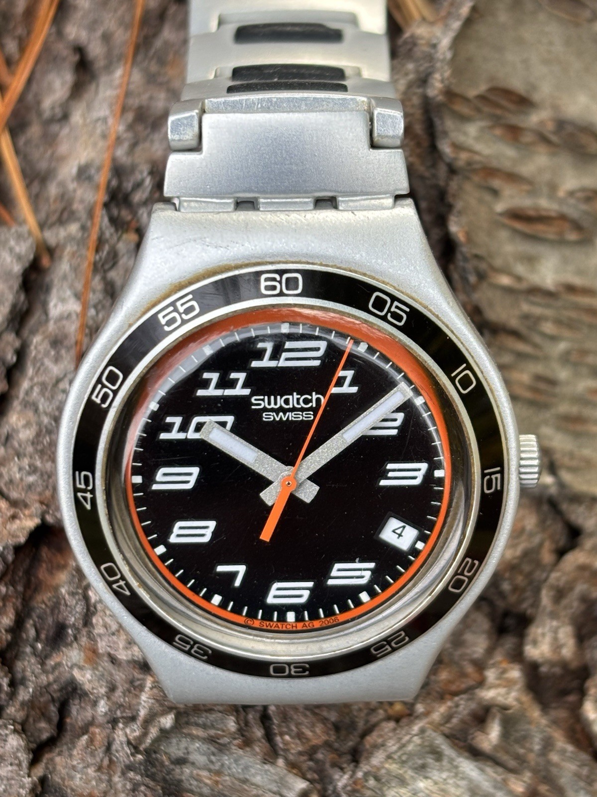 Swatch Jungle Joy 2006 37mm – Black – Racing – Orange Accents – Rubber