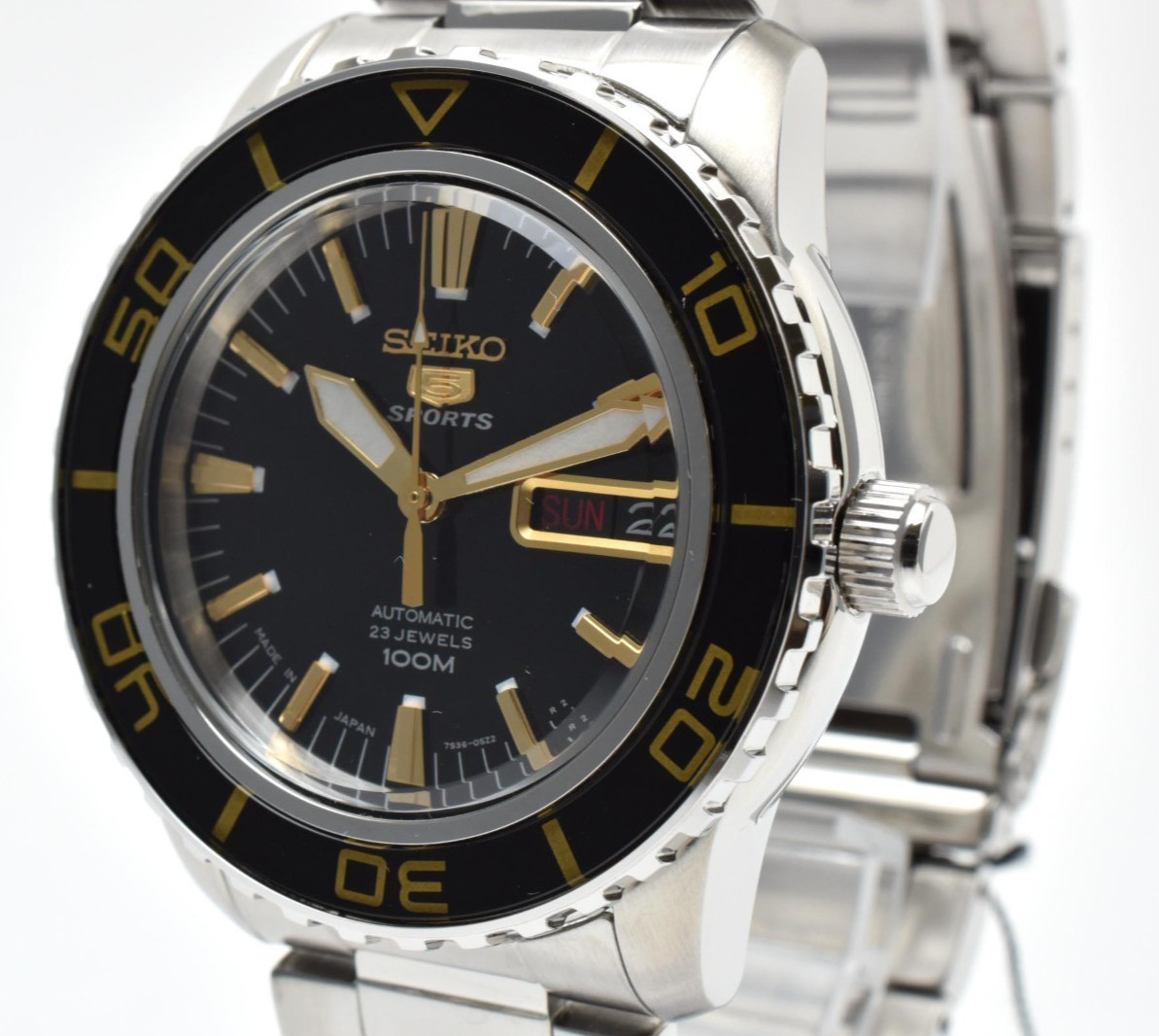 【UNUSED】Seiko 5 Sports SNZH57J1 7S36-04N0 Fifty Five Fathoms Gold Men’s Watch JP