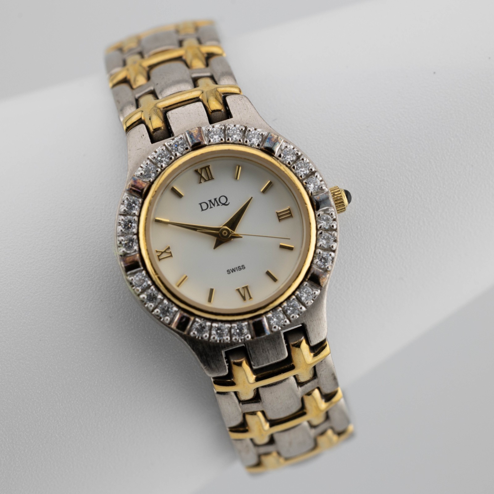 DMQ Swiss Two-Tone Quartz Analog Women’s Watch Sz. 6″ New Battery
