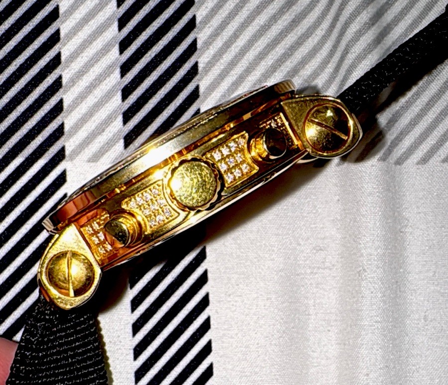 Mens ZTEC Diamond Watch Gold Tone Joe Rodeo Don Benny Techno Jojo