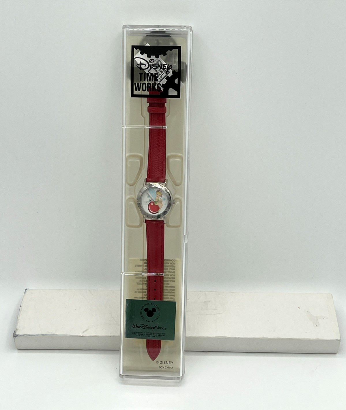 Disney Time Works Tinker Bell Christmas Ornament Watch Red Strap Special Edition