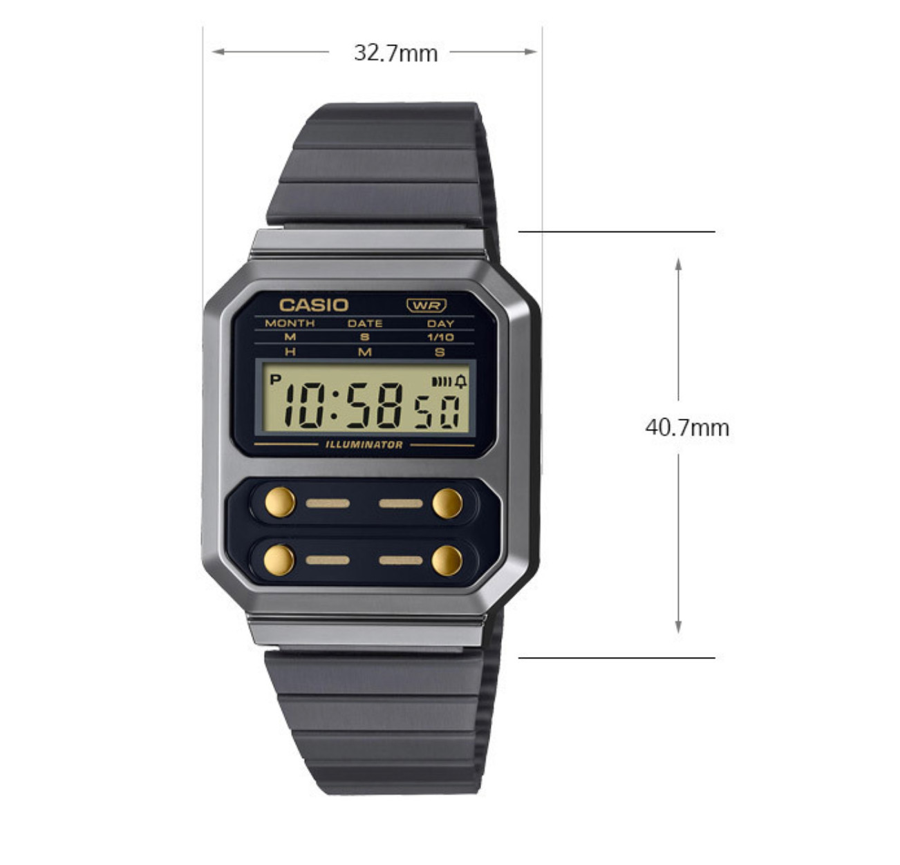 Casio A100WEGG-1A2 Unisex Digital Wrist Watch