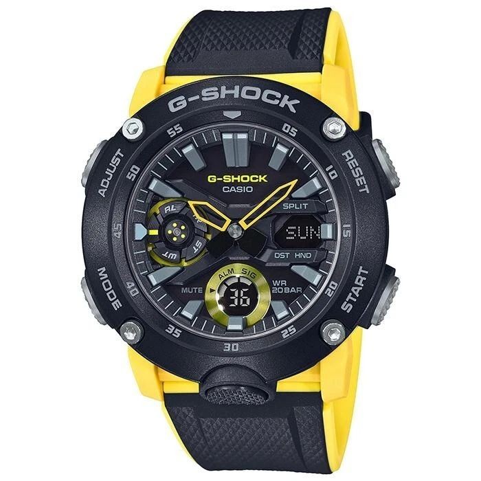Casio G-Shock Analog – Digital Carbon Core Black / Yellow Men’s Watch GA2000-1A9