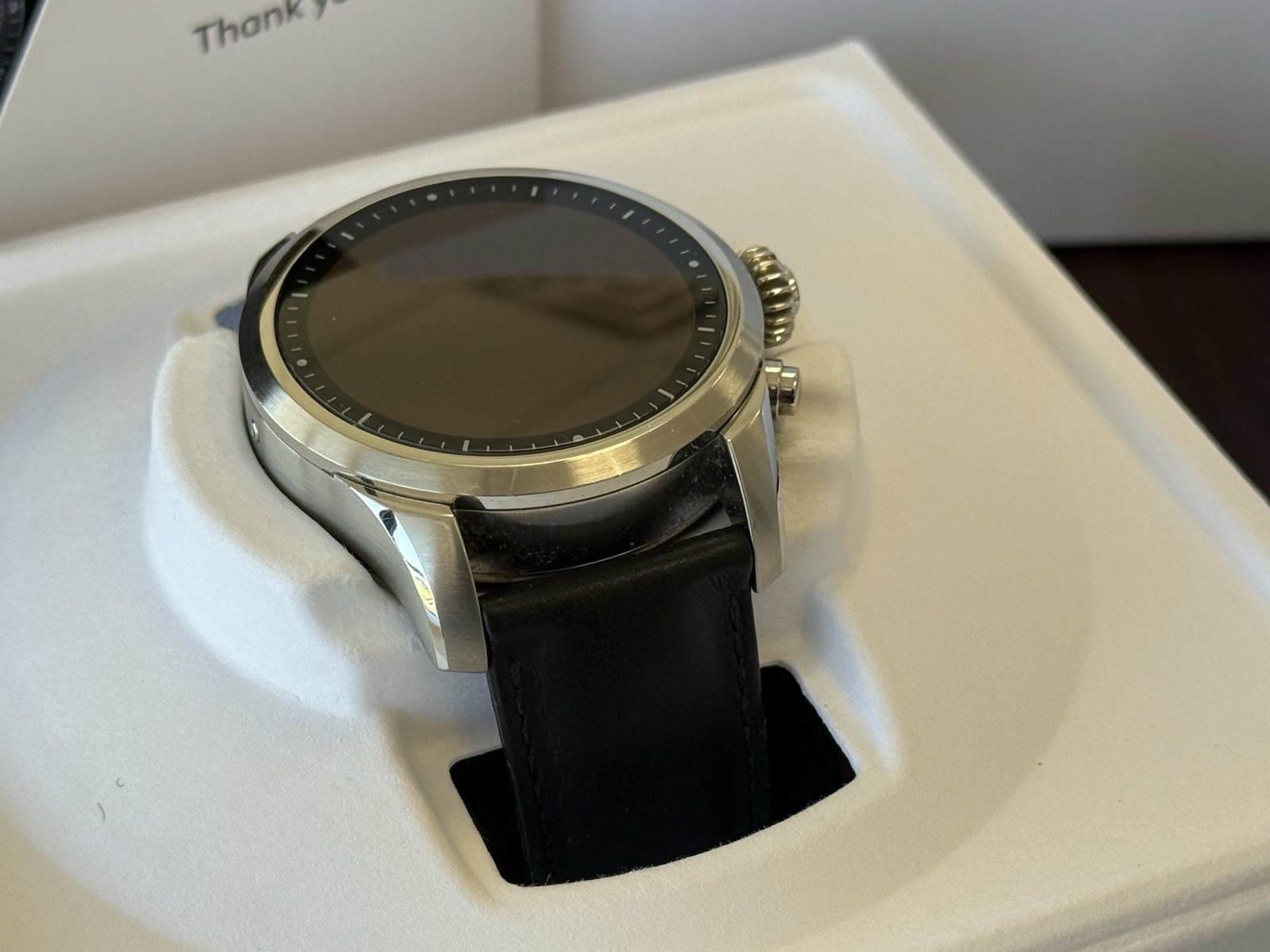 Montblanc Summit 2 smart watch stainless steel w black leather / Extra Gecko SS