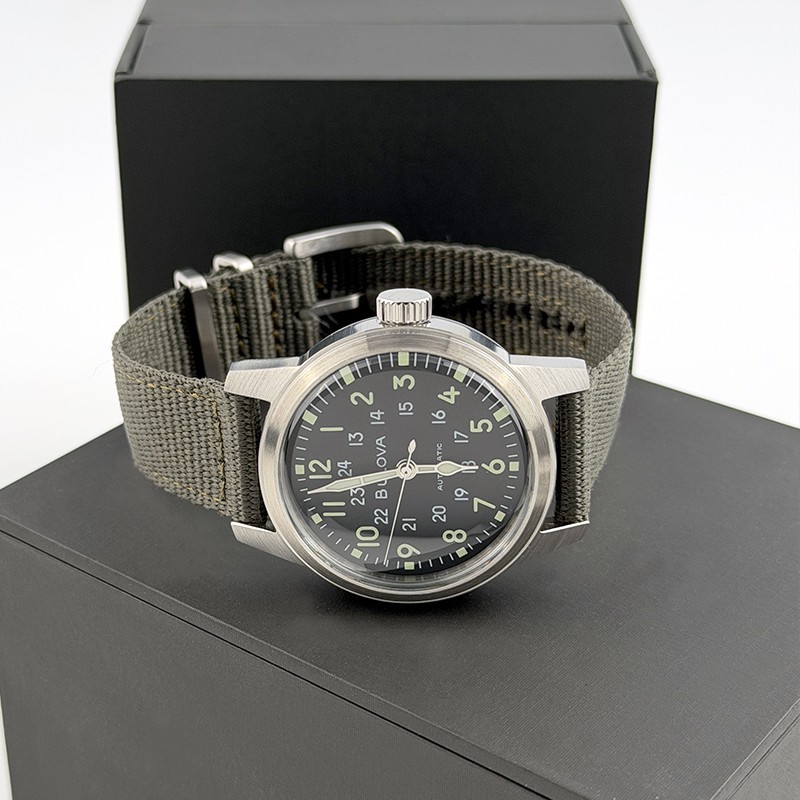 Bulova VWI Special Edition Hack Men’s New Black Dial Automatic Watch 38MM 96A259