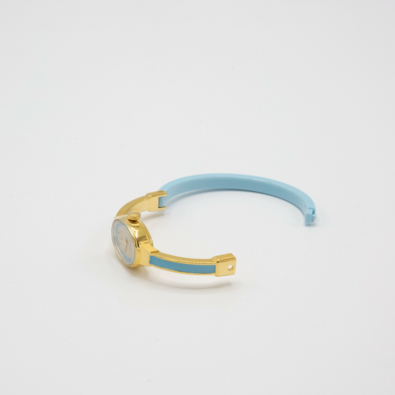 Women’s Ravisa Quartz Clasp Watch Baby Blue and Gold Jewelry Plastic Formal