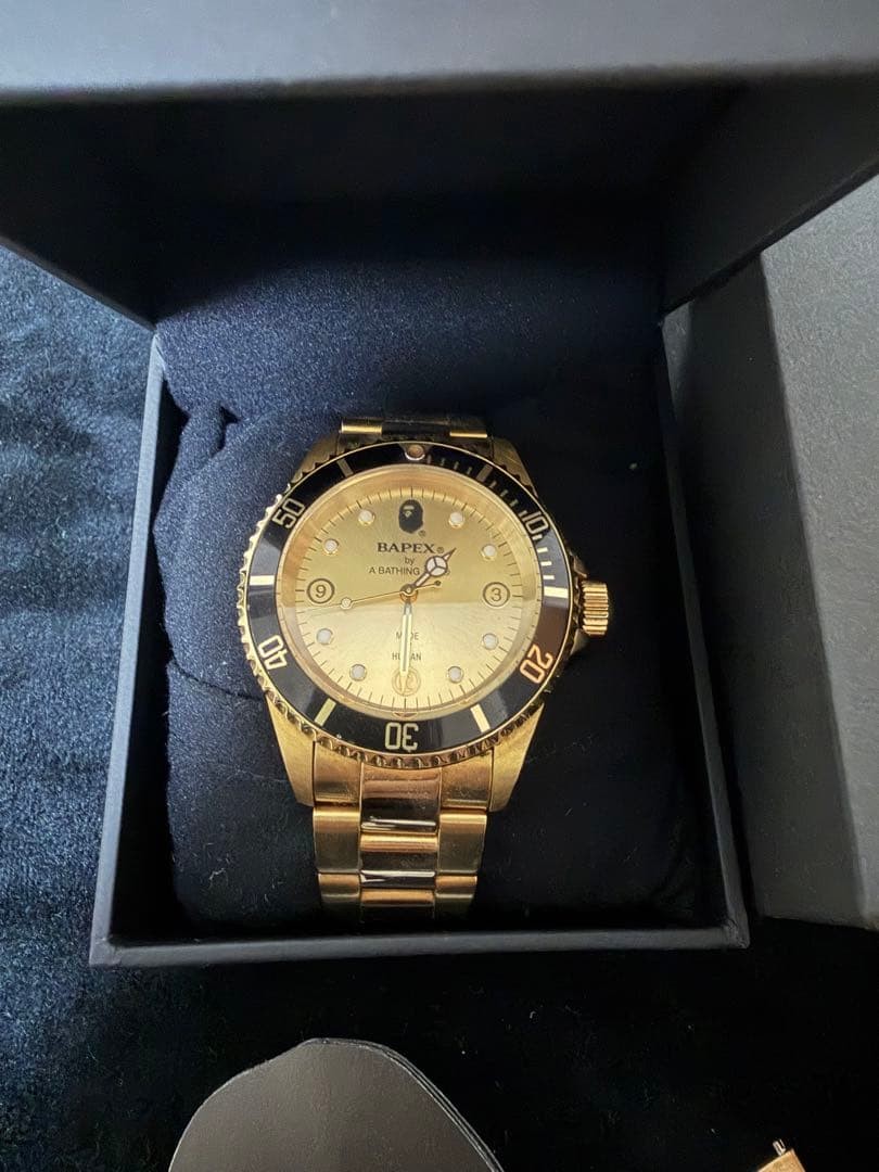 A Bathing Ape BAPEX Automatic Wristwatch Gold Working