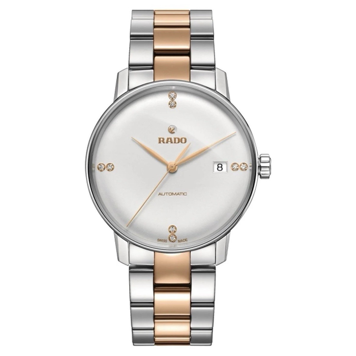 Rado Centrix Automatic Two-Tone Silver Dial Date Diamond Markers Watch w/ Box