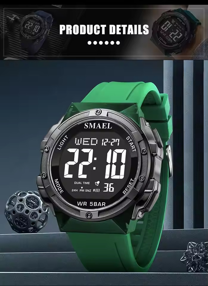 SMAEL Brand Dual Display Luminous Fashion Business Sport Men’s Quartz Watch