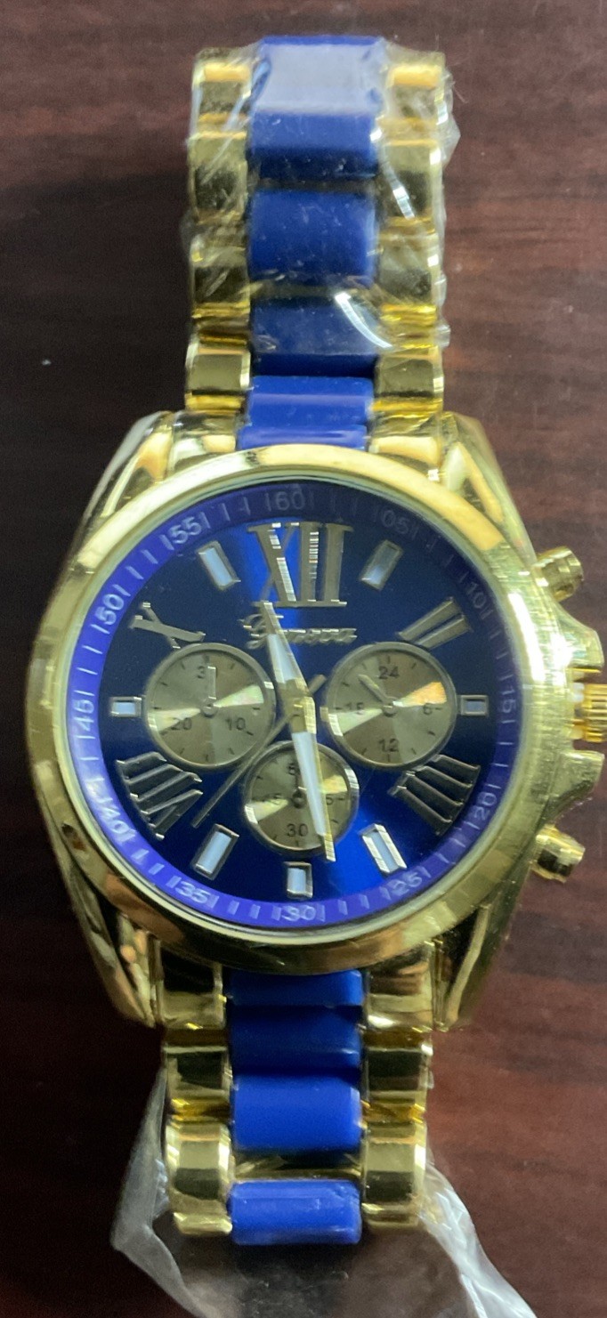 Geneva Watch Men’s Stylish Gold Blue Quartz