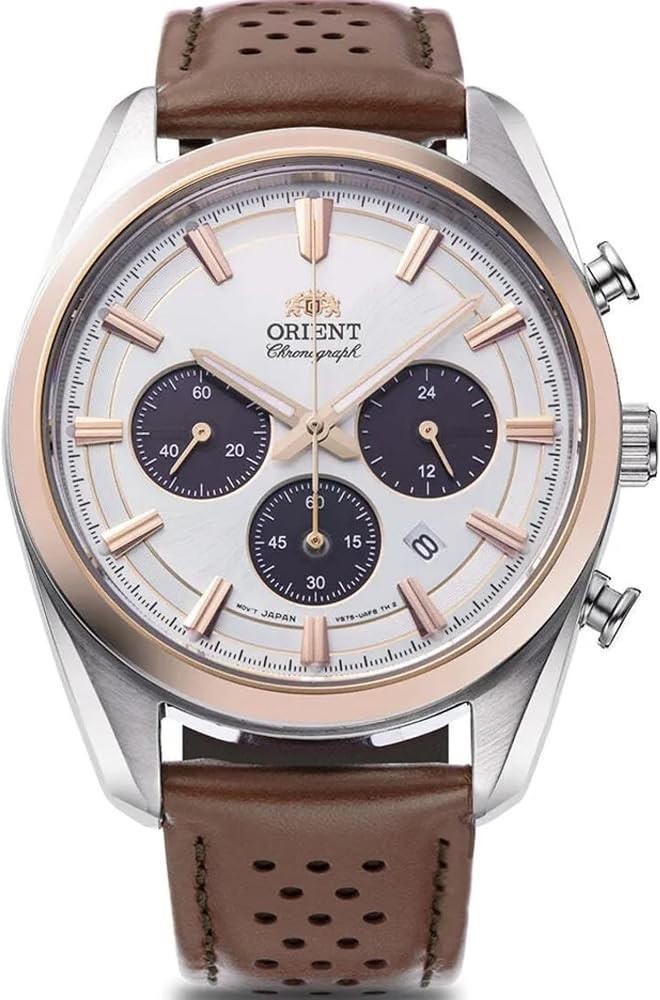Orient Men’s Contemporary Chronograph White Dial Watch – RA-TX0306S10B NEW