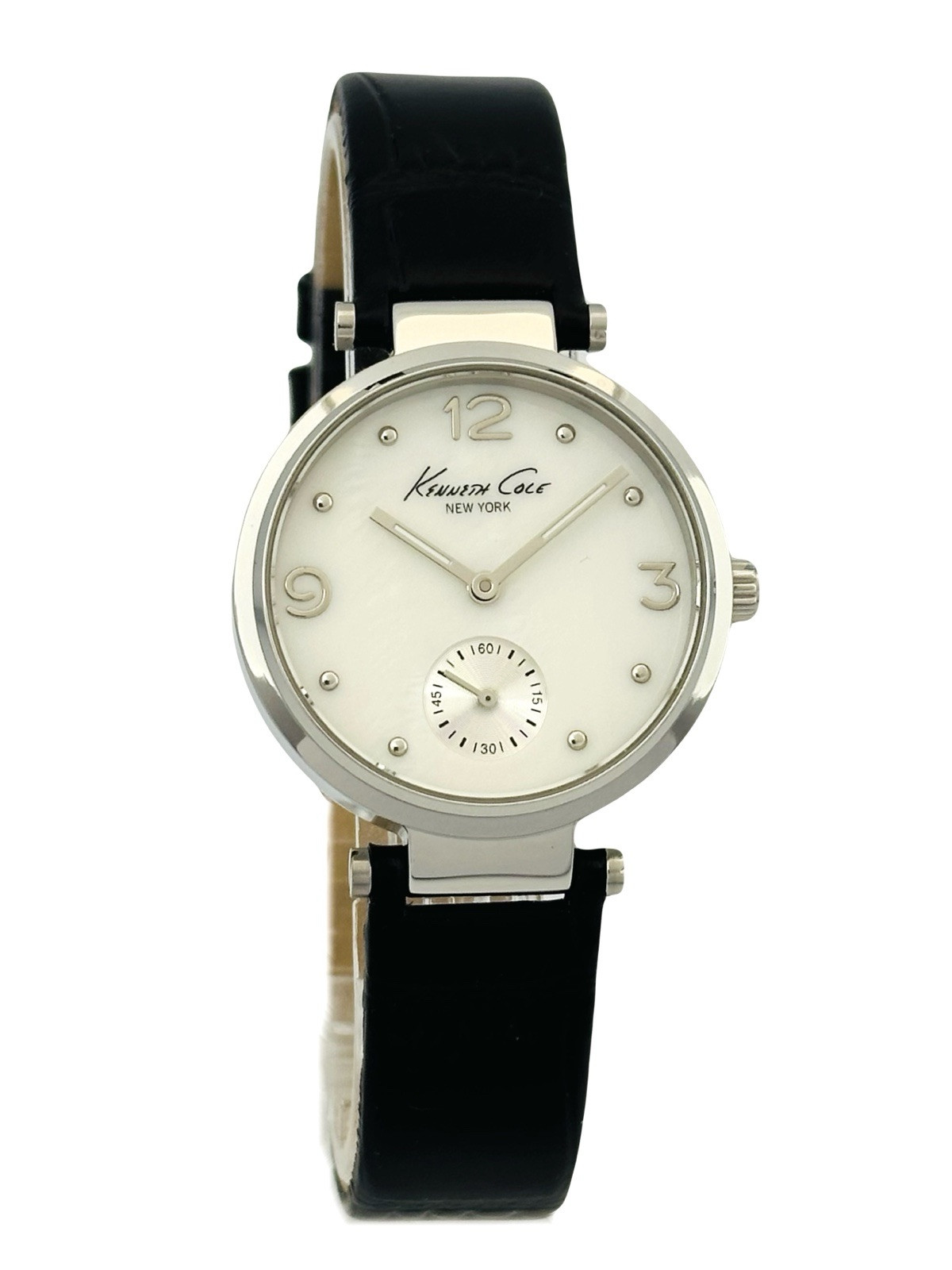 Kenneth Cole KC2568 Sleek ladies MOP Dial Stainless Steel Black Leather Watch