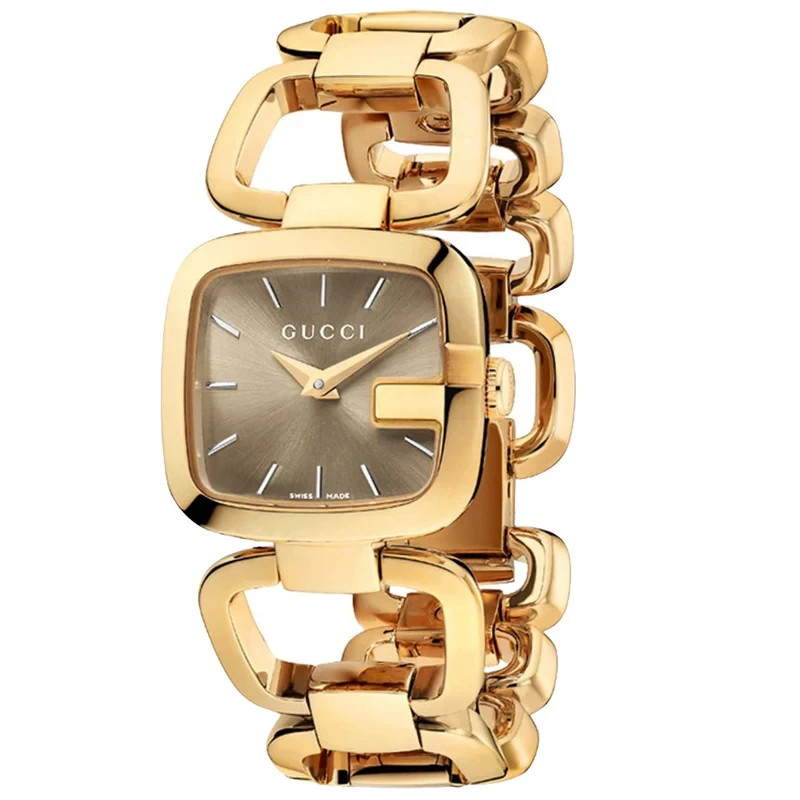 G Gucci Sunbrushed Brown Dial Gold Steel Strap Watch For Women – YA125511
