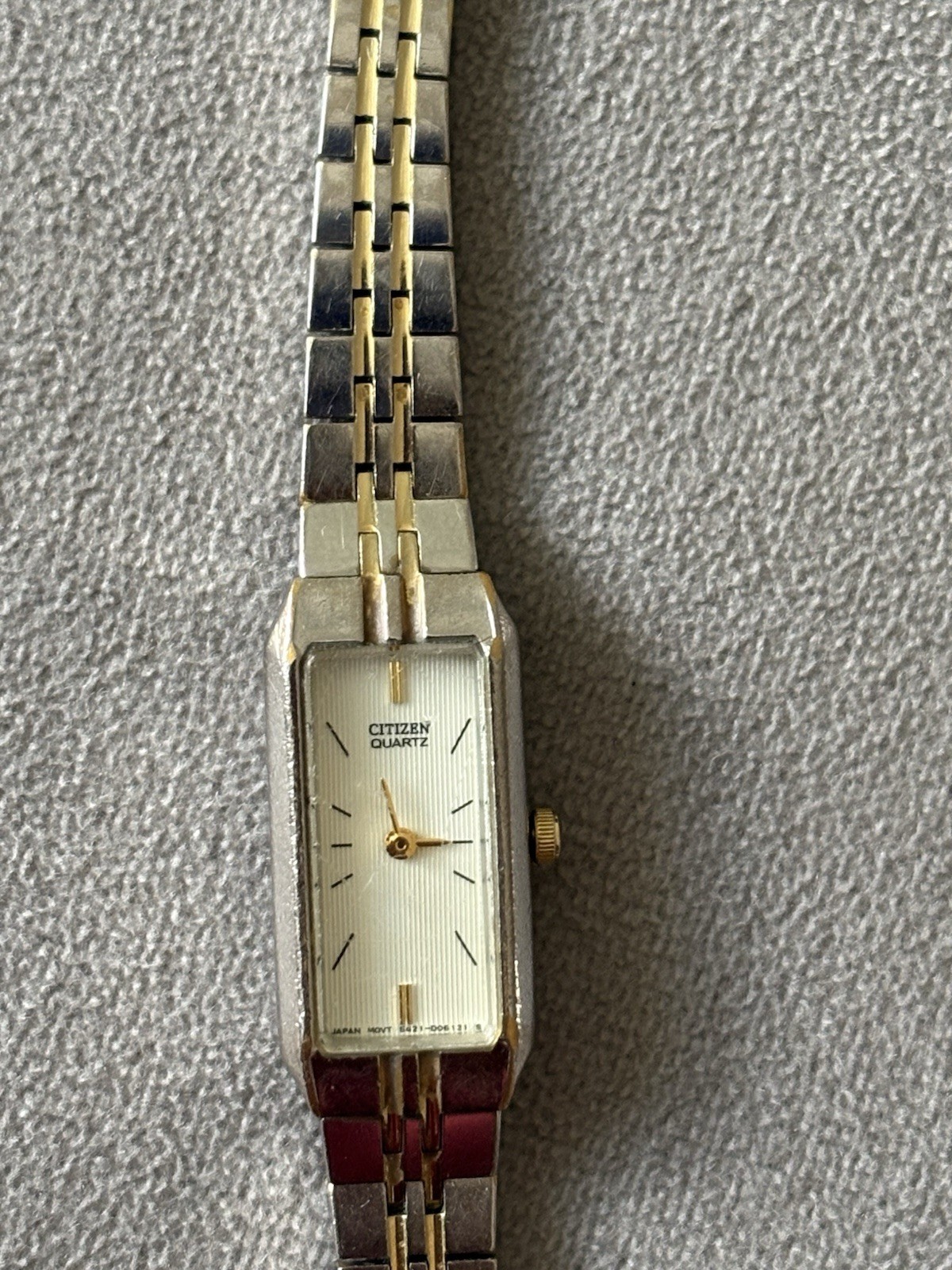Citizen Tank Watch Womens 13mm Silver Gold Two Tone, NEEDS BATTERY