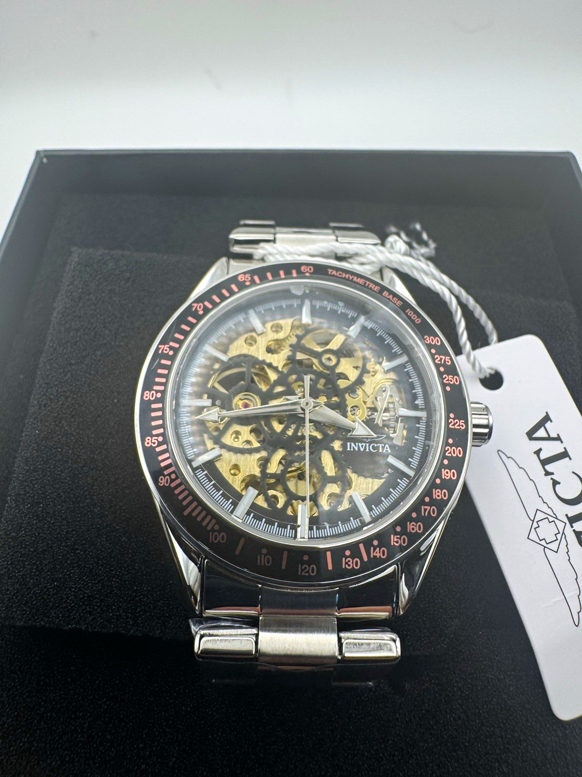 Invicta (49500) Automatic Skeleton Dial Tachymeter 100m Steel Silver Bracelet