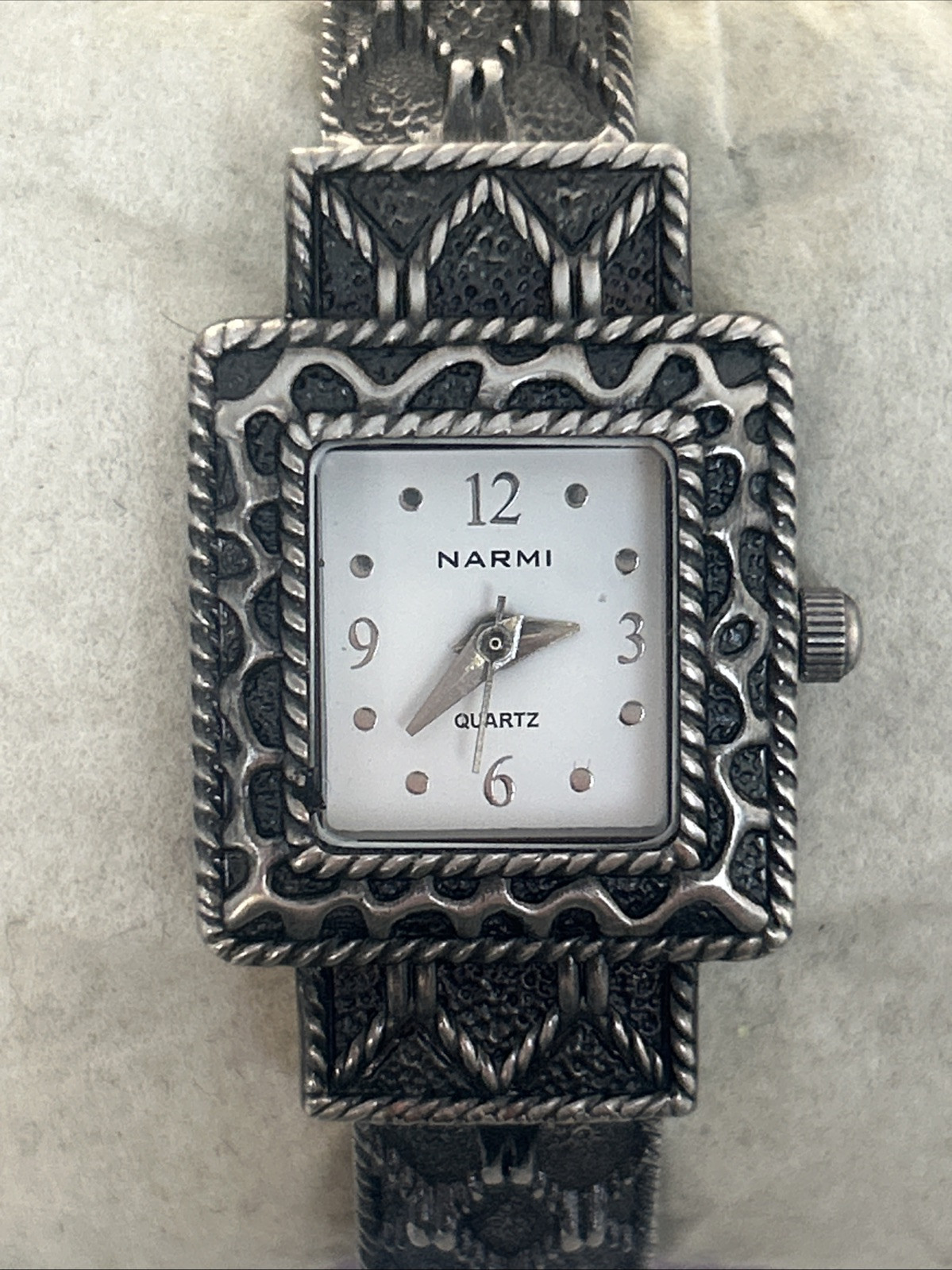 Narmi Silver Tone Women’s Cuff Watch
