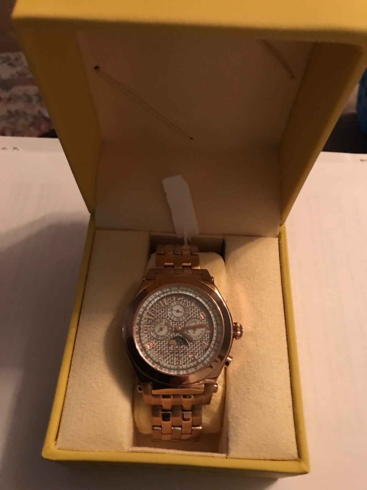 Invicta Model 4824 Gold Tone and Mother of Pearl Wrist Watch and Original Box