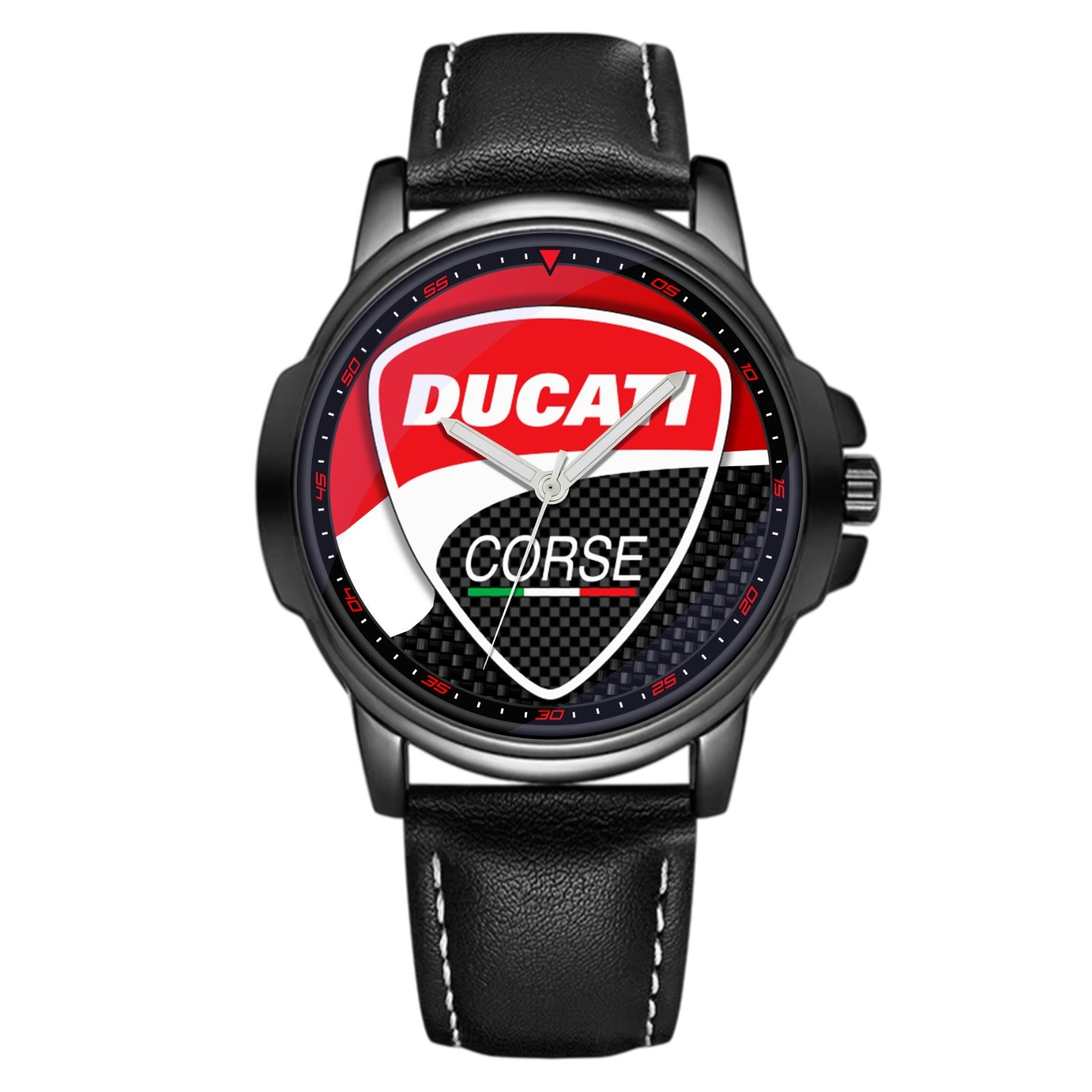 Ducati Corse Sport Strip Passion Fan Art Quartz Motorcycle Wrist Watch