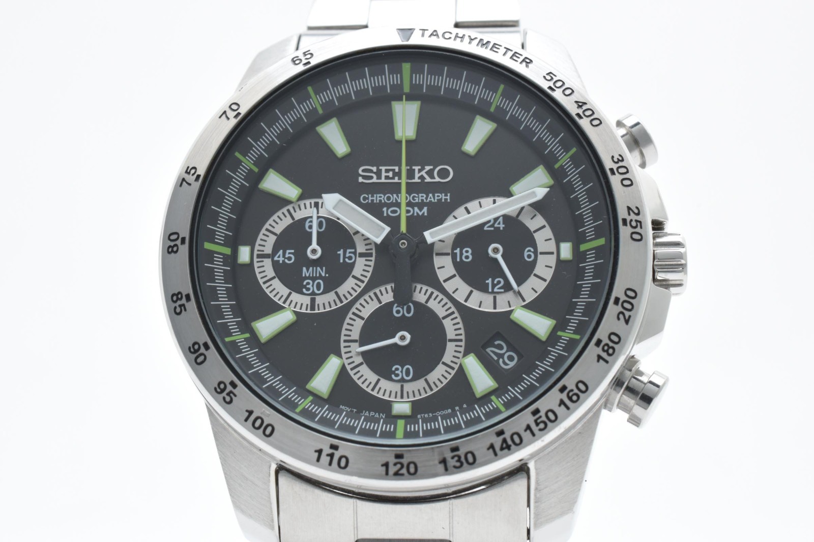 [NEAR MINT w/Box] SEIKO 6T63-00D0 Chronograph Black 40mm Mens Quartz Watch JAPAN