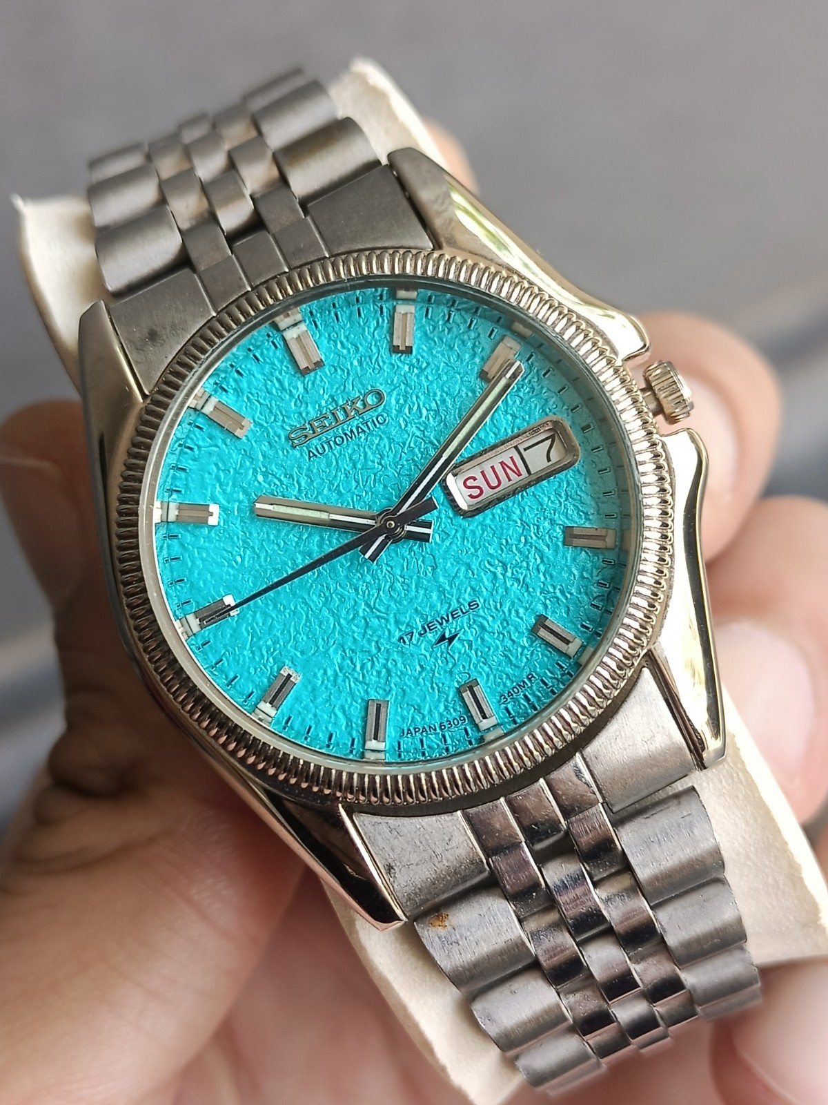 Seiko Automatic Tiffiny Textured Dial 6309 Fluted Bezel Men’s Watch