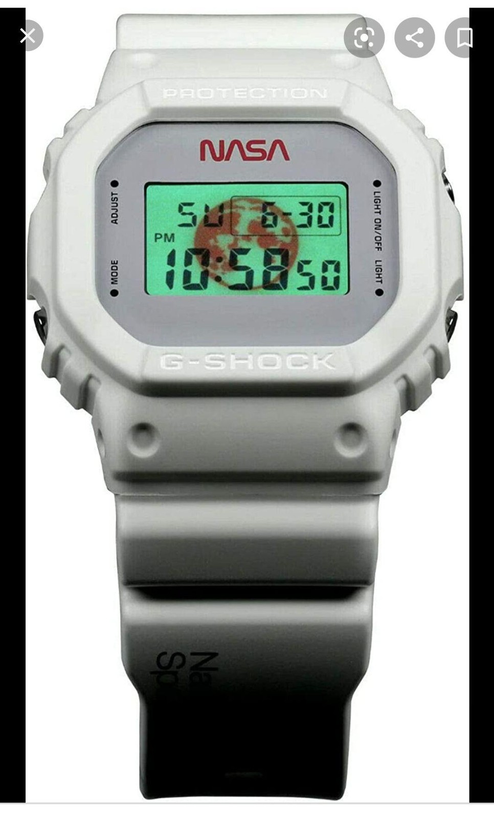 G-SHOCK DW5600NASA20 NASA Limited Edition Digital Watch Black Gray White