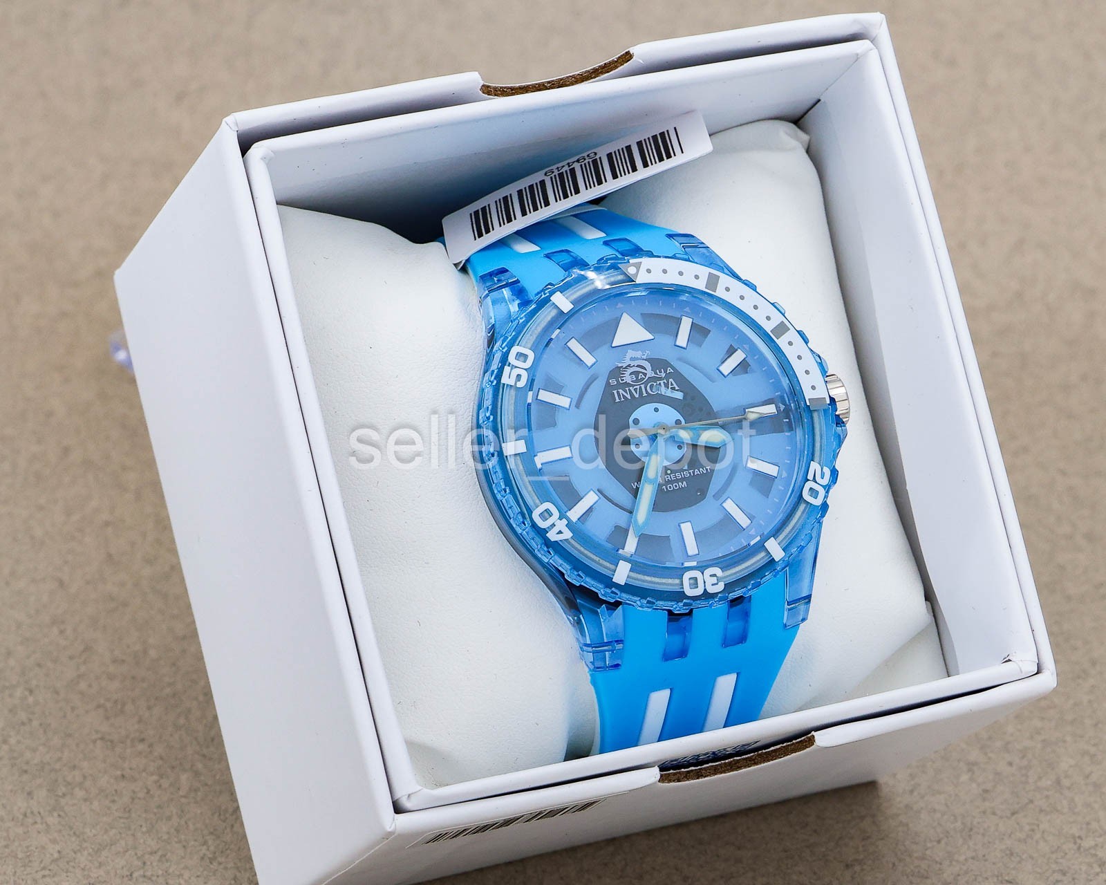 Invicta Subaqua Chromamode Quartz 44mm Blue Dial Silicone Strap 69449 New In Box