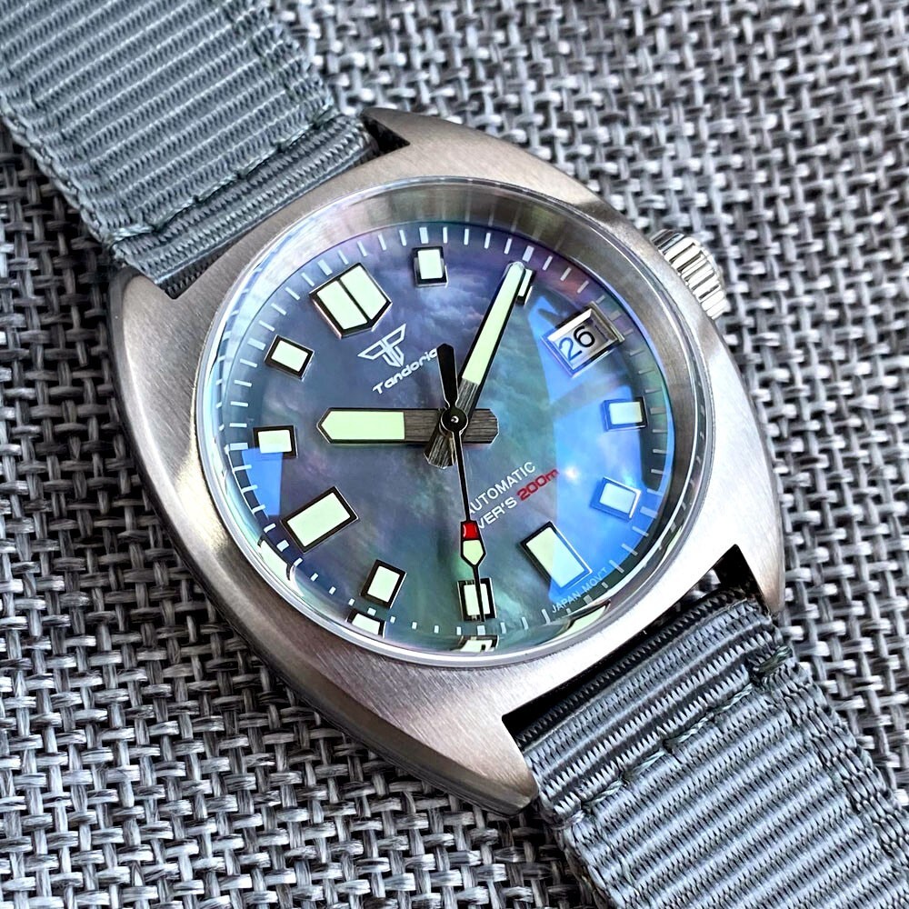 Tandorio 36mm Japan NH35A 200M Waterproof Diving Mens Mechanical Military Watch