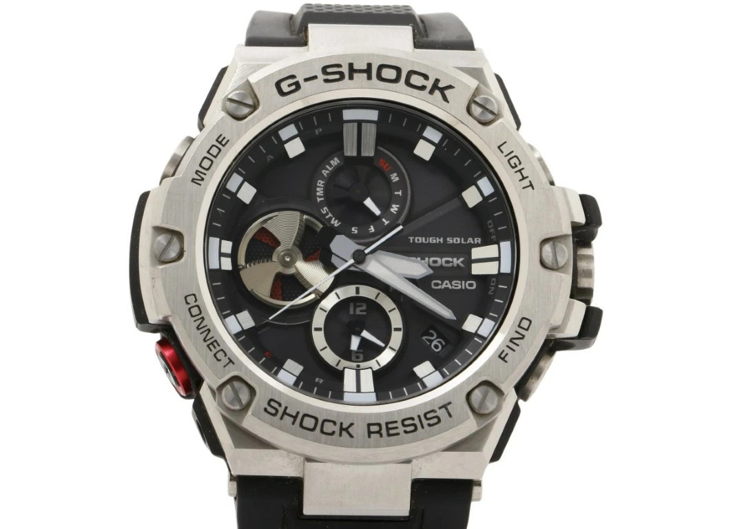 G-SHOCK G-STEEL GST-B100 Solar Watch Black Silver Resin Steel Used