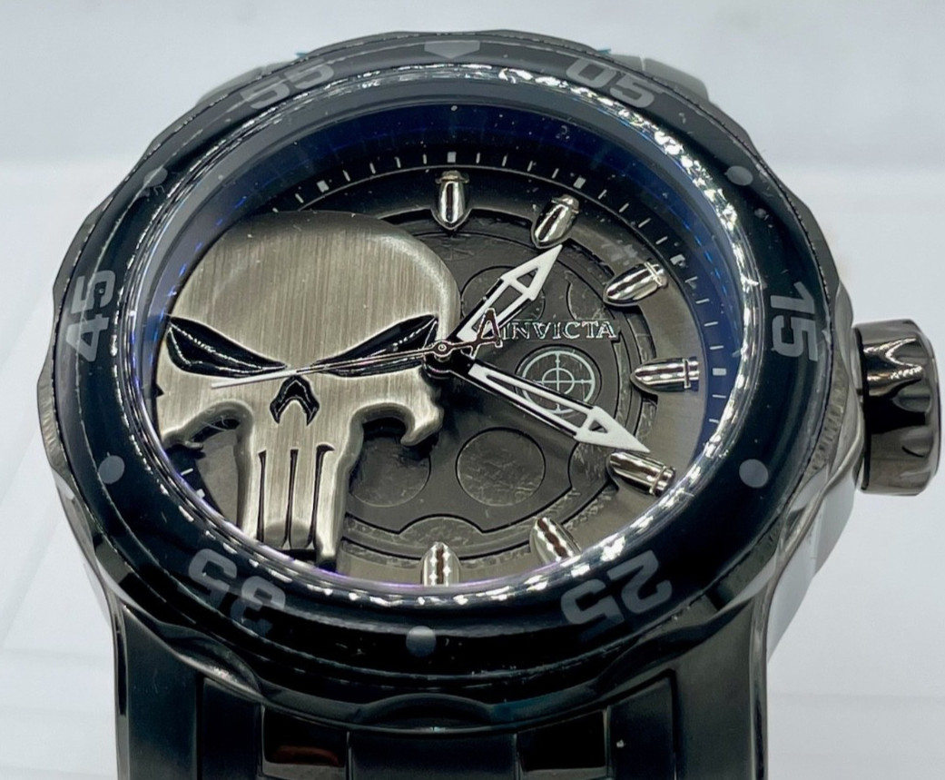 Invicta Marvel Punisher Men’s 48mm Limited Edition Gunmetal Quartz Watch 32420