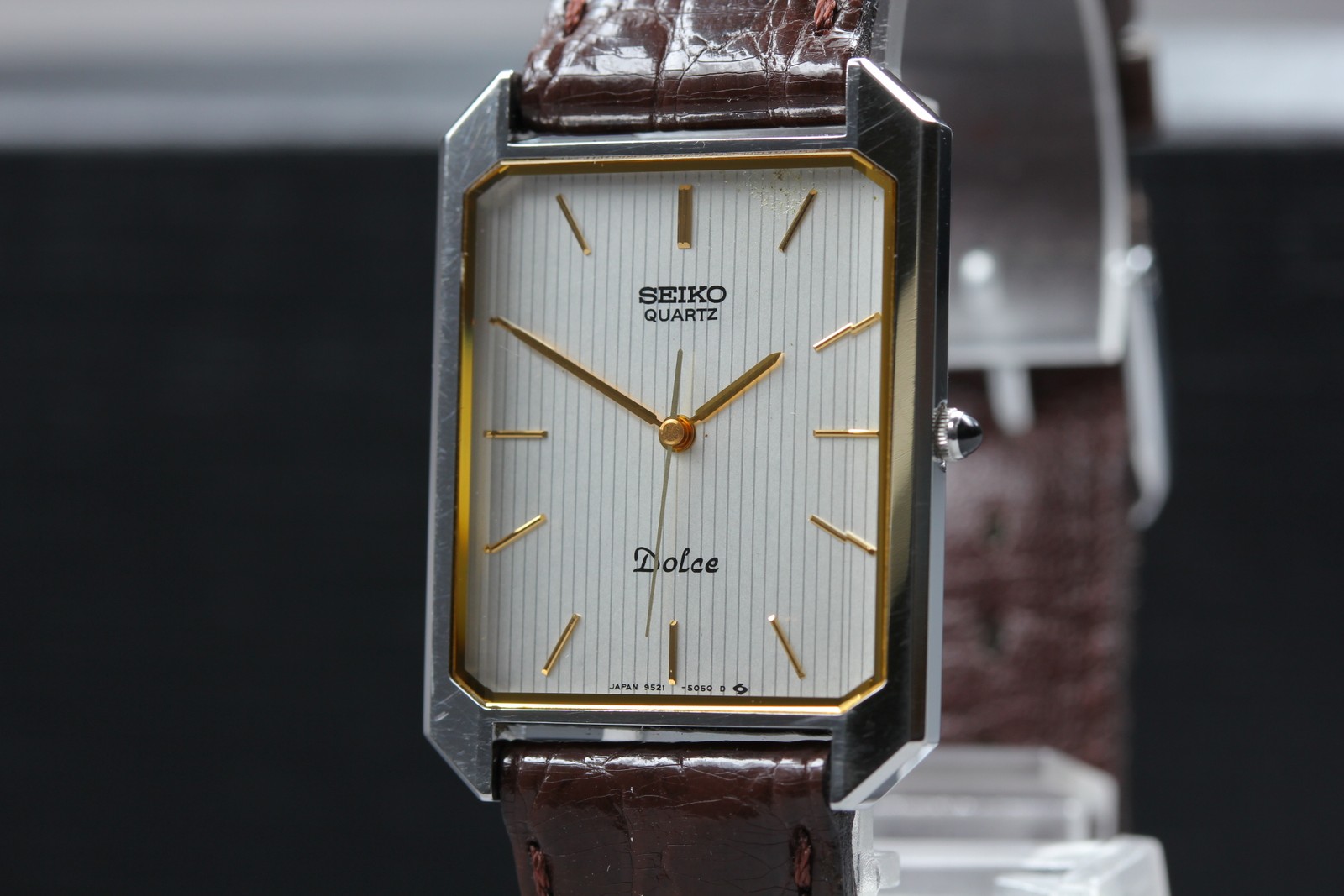 Vtg 1983 Exc+5 Seiko Dolce 9521-5060 Silver Tank Square 25mm Quartz Men’s Watch
