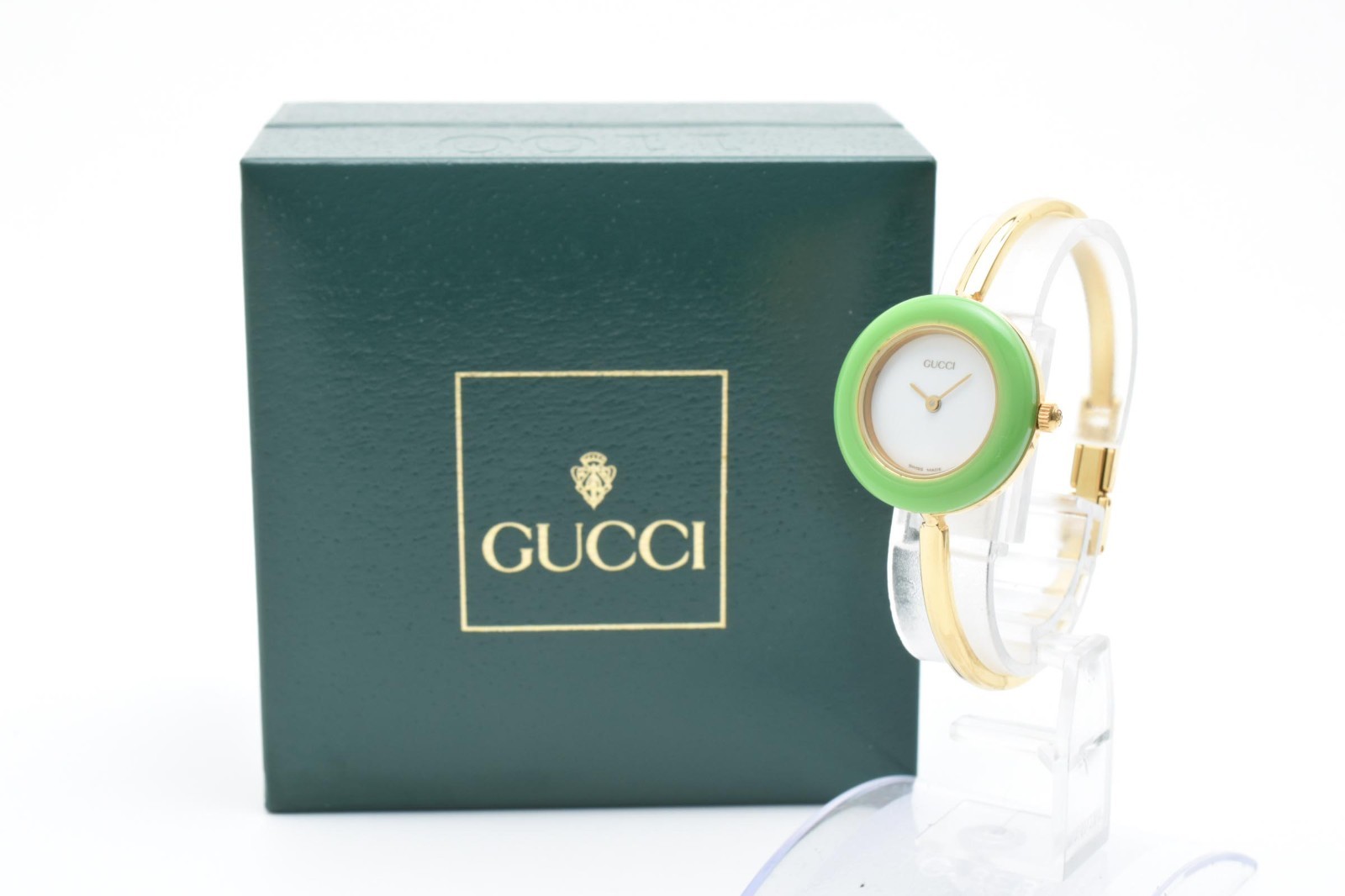 【NEAR MINT w/Box】GUCCI Change Bezel 11/12.2 12 Colors White Women’s Watch JAPAN