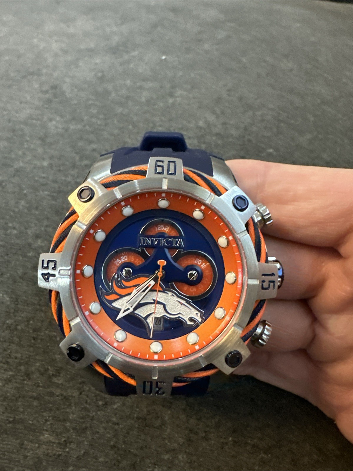 Invicta NFL Denver Broncos Men’s 52mm Stainless Chronograph Watch 35822