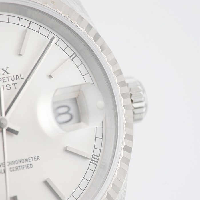 ROLEX Datejust 16234 Silver Warranty 2002 SN/#K Box/Paper