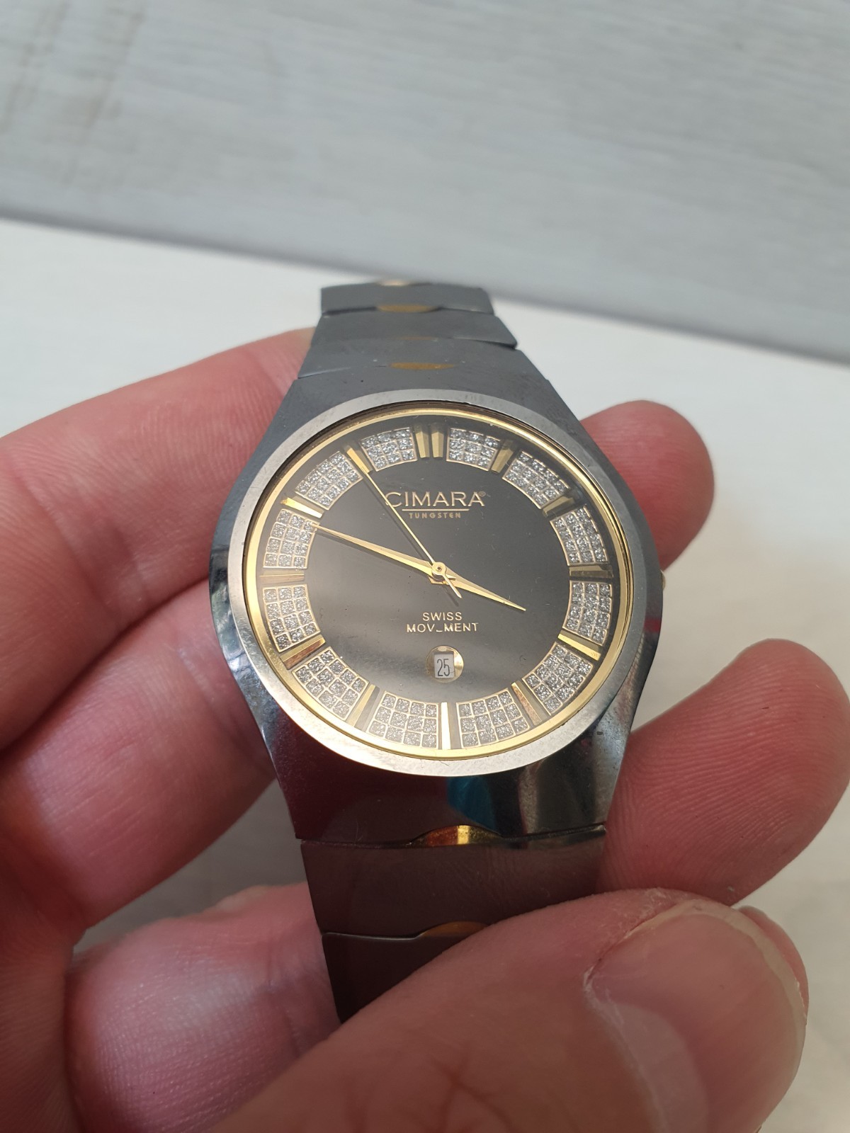 Vintage Collectible CIMERA TUNGSTEN Steel Swiss Wristwatch Watch Heavy Quality