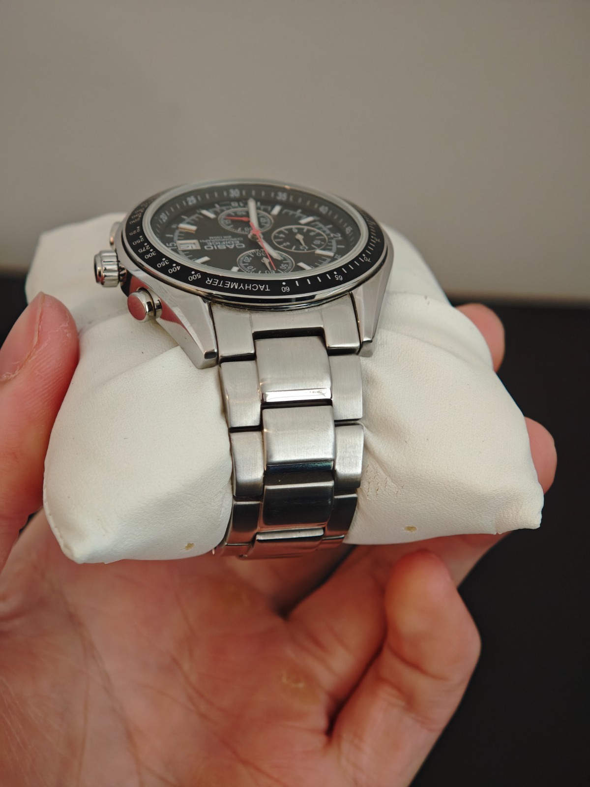 Casio Edifice EF-503D-1AV Black Chronograph “Speedmaster” – Full Kit Box/Papers