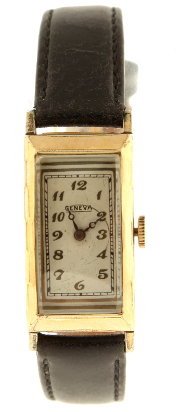 Vintage Geneva curvex watch. 6 jewels. runs. Brunvil Watch Co. SWISS.
