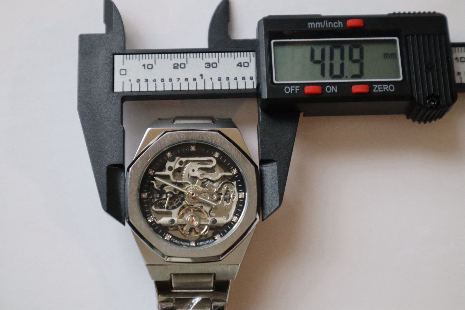 FORSINING Automatic Skeleton Octagon 40.9mm Silver Stainless Steel Watch