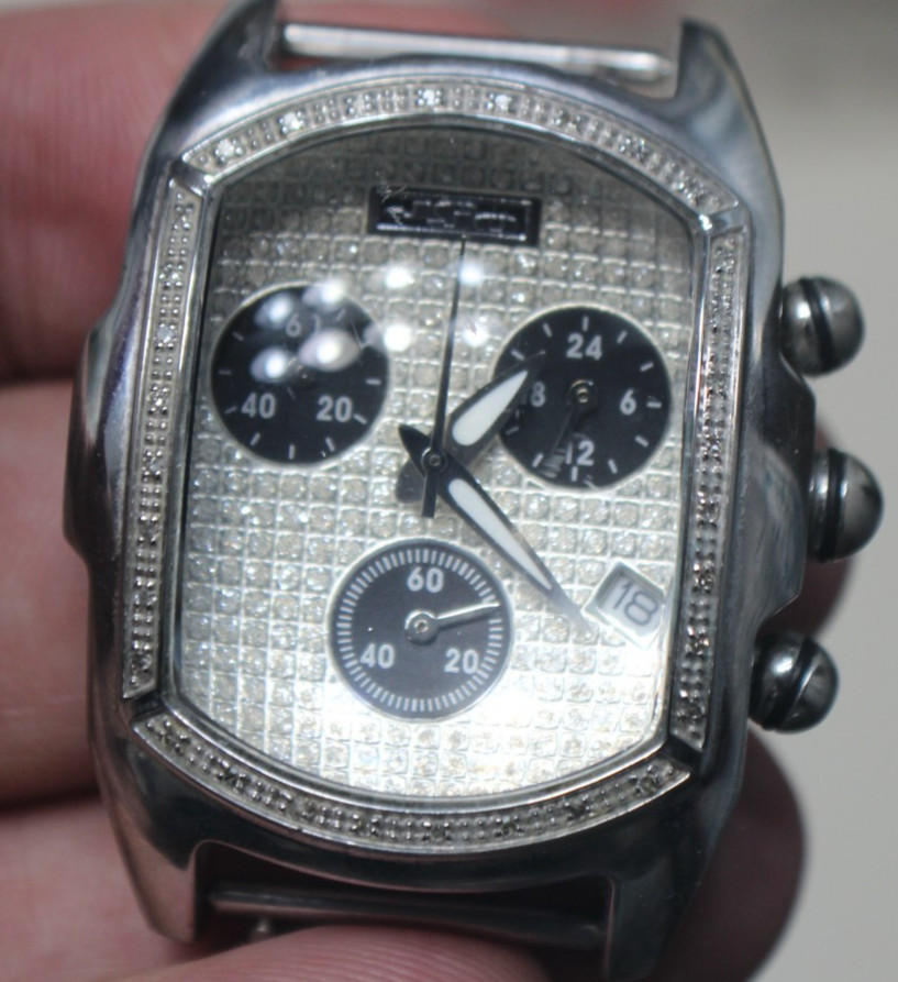 Vintage JOJO Platinum Chronograph Diamonds Quartz Women’s Watch JL-10696